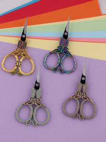 Butterfly Embroidered Scissors With Tassel Pendant, Stainless Steel Vintage Handmade Sewing Scissors, Compact Sharp Embroidery Scissors, For Needlework, Cross Stitch, Patchwork, Thread Trimming, Perfect Gift For DIY Enthusiasts - Pointed Scissors - View 4