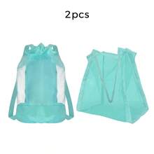 2 buah Tas Pantai Jaring Bernapas Besar, Tas Ransel Serut, Tas Jinjing Ringan Portabel, Tas Penyimpanan Lipat untuk Olahraga Pantai, Berenang, Perjalanan, Belanja, dan Pengorganisasian - MultiWarna - View 6