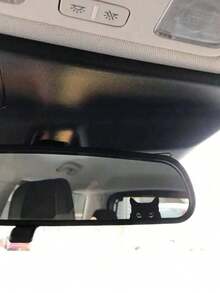 Pegatina de gato asomándose, pegatina para coche, pegatina de gato negro asomándose, botón en blanco, pegatina de vinilo, pegatina para coche, pegatina de vinilo, pegatina desplegable, pegatina de gato - A - Ver 1