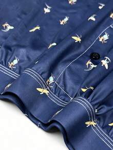 1pack Men's Underwear, Soft And Comfortable Printed Pattern Design Loose Corner Shorts, With Button Placket, Suitable For Daily Wear, Vacation Travel - Multicolor - View 6
