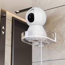 Drill-Free Self-Adhesive Acrylic Camera Wall Shelf, Transparent Floating Monitor Camera Bracket, No-Drill Small Storage Tray, Suitable For Baby Monitor, CCTV Camera, Smart Speaker And Small Potted Plants, Bedroom, Nursery, Living Room Multi-Scene Wall Storage Rack - A - View 4