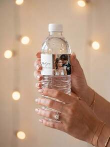 30pcs/20pcs/10pcs Customized Photo Water Bottle Labels, Personalized Celebration Labels, DIY Water Bottle Wrap Stickers, Size 21x5cm, Suitable For Wedding, Birthday, Christening, Wedding, Thank You Stickers And Other Occasions, Multi-Functional, Adjustable, Mildew-Proof, Decorative, Adhesive, Reusable - Multicolor - View 6