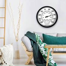 10" Decorative Thermometer Hygrometer Clock For Garden Wall Decor Indoor Outdoor Thermometer Weather Station Temperature Gauge - A - View 7