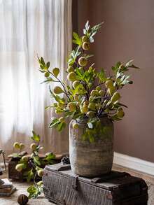 Artificial Fig Branch Stem With Faux Fig Fruit, Autumn Greenery Foliage, Artificial Fiddle Leaf Fig Branch With Fig Fruit, Fake Greenery, Suitable For Restaurant, Bathroom, Living Room Center Decor, Autumn Home Decoration - Multicolor - View 8