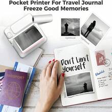 Mini Impresora, Impresora Térmica Portátil sin Tinta, Para Imágenes, Fotos, Notas de Estudio, Diarios, DIY, Compatible con iOS & Android - Multicolor - Ver 11