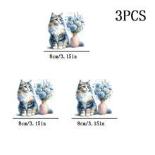 1pc/2pcs/3pcs Cat & Vase Pattern Iron-On Heat Transfer Illustration Design DIY DTF Transfer Sticker, Washable Heat Press Decal, Suitable For T-Shirts, Pillows, Sweatshirts, Backpacks - Durable PVC Material - Multicolor - View 7