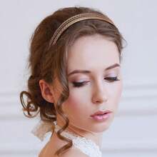 Versatile Sweet & Salty Style Thin Multi-Layer Metal Headband For Women, Minimalist Metal Hair Clip, European & American Elegant Thin Head Hoop - Gold - View 1