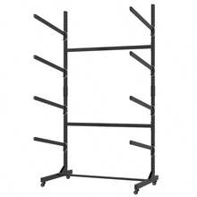 80''H Freestanding Kayak Storage Rack – Holds 4 Kayaks, Heavy-Duty Adjustable Stand With Lockable Wheels For Kayak, Canoe, SUP & Surfboard, 45.87"W*28.94"D*80"H-XY932091 - Multicolor - View 4