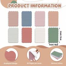 4/8 Sets Cloud Wave Edge Sticky Note Set, 8 Macaron Colors, Cute Aesthetic Memo Pad, Writable Tear-Off Adhesive Notes, Suitable For Study, Office, Planning, To-Do List, Labeling, Scrapbooking And Desktop Organization, High Practicality Stationery Set - 4*6in - View 3