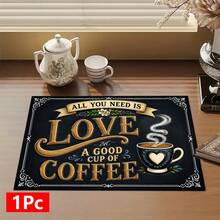 1 buah, Dekorasi Rumah, Alas Pengeringan Piring Bermotif Kopi, Alas Penyerap Mesin Kopi, Alas Pengering Piring, Alas Pengeringan Wastafel, Alas Penyerap Gelas, Perlengkapan Dapur, Perlengkapan Kamar Mandi, Dekorasi Meja Dapur - MultiWarna - View 14