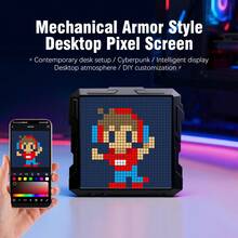 RGBIC Mecha Style Pixel Night Light, Smart Gaming LED Panel, Wireless App Control, DIY Graffiti And Programmable Animation Patterns & Text, Vibrant Atmosphere Light, Gaming Room Bedroom Decor, Perfect Surprise Gift For Gamers, Teens And Friends - Black - View 9