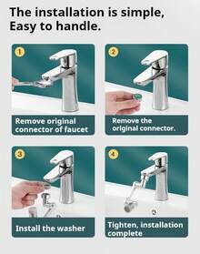 1080° Swivel Faucet Extender, 2 Way Splash Proof Tap Aerator For Kitchen Sink Bathroom, Portable Camping Essential - 1pc - View 5
