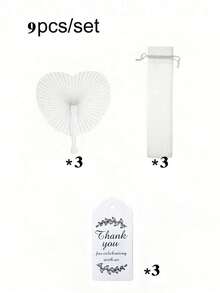 1/3/9/15/30pcs/Set, Elegant Heart-Shaped Folding Fan Set, Folding Fan With Gift Bag And Thank You Card Set, Thank You Card, Bridal Handheld Folding Fan, Bachelorette Party Wedding Bridal Shower Decoration, Bridesmaid Handheld Folding Fan, Heart-Shaped Folding Fan, Blank Paper Hand Fan With Plastic Handle, Stage Prop, DIY Painting, Birthday Wedding Party Decoration, Wedding Gift Set, Romantic Decoration, Multi-Piece Party Gift Pack - Multicolor - View 16