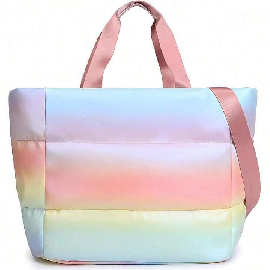 Women's Sports Bag, Waterproof Padded Tote Bag, Puffer Bag With Yoga Mat Pocket, Gym Bag For Women For Gym, Yoga, Travel (Pink), 43460974 - 綠色 - 查看 1