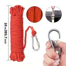 Kit d'aimant de récupération double face super puissant, ensemble complet d'aimant de pêche de 2,36 pouces comprenant une corde en nylon de 10 m de long, une boucle fixe et des gants de travail antidérapants, outil d'aimant de récupération de trésors métalliques sous-marins pour lac, rivière et épave - 60mm/2.36 pouces - Voir 3