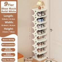 9/6/3 Tier Vertical Shoe Rack, Space-Saving, Narrow Shoe Rack, Small Shoe Rack, DIY Freestanding Shoe Storage Rack, Suitable For Entryway, Closet, Hallway, Easy To Assemble And Sturdy, Room Decor, Halloween Decor, Autumn Decor (Random Color) - Multicolor - View 7