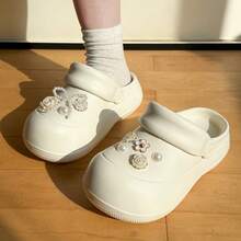 4/10/18pcs Fashion Versatile Clog Shoe Charms, Personalized DIY Decorative Cartoon Cute Chain Shoe Flowers, Butterfly Rhinestone Flower Accessories Detachable Shoe Buckles - M296679 - View 5