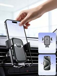 Soporte para teléfono en rejilla de ventilación del coche, soporte de teléfono estable con rotación de 360 grados, compatible con Android/iOS, se adapta a smartphones de 4-7 pulgadas, negro - Multicolor - Ver 1