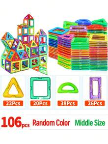 Magnetic Tiles Building Set, Creative 3D Stacking Toy, Suitable For Toddlers - Multicolor - View 13