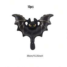Matte Black & Gold Bat Foil Balloons Halloween Dark Style Wall Decor Aluminum Foil Balloons Adult Undead Party Backdrop Photo Props Bar Window Display Atmospheric Inflatable Decoration Balloon Set - Multicolor - View 7