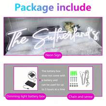Custom LED Neon Sign For Room Decor, 5-30 Inch Handmade Personalized Neon Name Sign, Wedding Valentine's Day Christmas Gift Birthday Party Gift, LED Night Light Bedroom Home Decor - Singel Lighting 1 - View 7