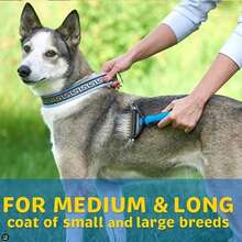 2-In-1 Pet Grooming & Deshedding Brush Set - Stainless Steel Dematting Comb & Deshedding Tool - Professional Pet Grooming Tool, Suitable For Long And Short Hair Pets - Effectively Removes Undercoat - Ergonomic Non-Slip Handle - Multicolor - View 8