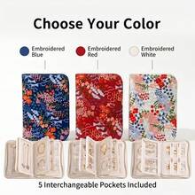 Embroidered Jewelry Storage Bag - Portable Large Capacity Fabric Bag, Anti-Oxidation Protection. Suitable For Storing Gold And Silver Jewelry, This Storage Bag Features Multi-Layer Design And Intelligent Compartments - Multicolor - View 9