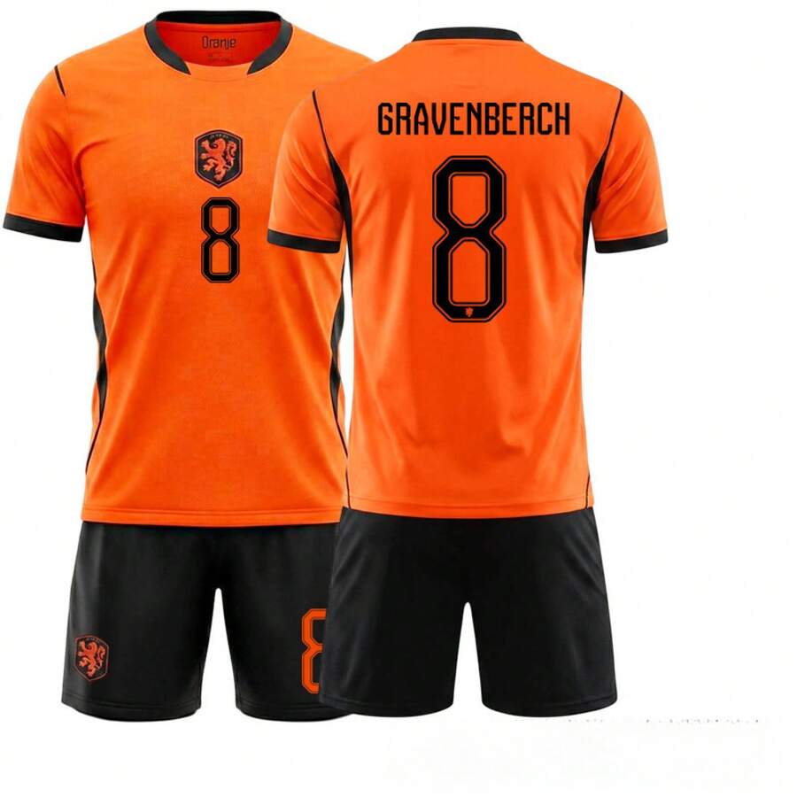Fußball-Trainingsuniform 2026 USA-Kanada-Mexiko Nr.4 Van Dijk Trikot DeAbnutzung Orange Nr.21 De Jong Weltmeisterschaft Niederlande - 2026 Niederlande Größe 8 ohne Socken - Übersicht 1