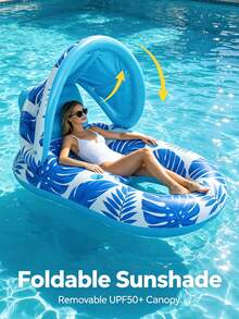 1pc Adult Inflatable Swimming Pool Float, Swimming Pool Floating Chair, Floating Bed With Drink Holder, Water Floating Bed, Beach Swimming Pool Party Adult Toy, Inflatable Float - Multiple Styles - View 2