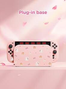 1 pieza Funda protectora con patrón de conejo y oso de leche de fresa de dibujos animados para Switch, accesorio de consola de juegos Switch 2 (2025) con carcasa de base, compatible con Switch 2 (2025) / Switch OLED, accesorio de juego de segunda generación Switch 2, funda protectora, blanco/rosa, bolsa de almacenamiento de consola de juegos, el mejor regalo para jugadores de SWITCH - Multicolor - Ver 18