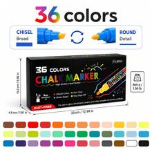 12pcs/Set Washable & Wet Erasable Liquid Chalk Markers In PVC Box, Suitable For Blackboard, Chalkboard Signs, Whiteboards, LED Glass Windows, Car Windows, Fluorescent Advertising Chalk Pens Back To School - Multicolor - View 22