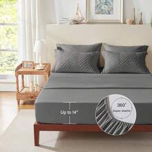 Zzlpp - 7 Piece Complete Duvet Set, Cream Tufted Bed In A Bag With Duvet And Sheets, All Season Boho Bedding Set With 1 Duvet, 2 Decorative Pillowcases, 2 - 深灰色 - 查看 7