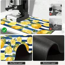 1 pieza Alfombrilla de secado de platos, Alfombrilla para cafetera, Patrón de limón acuarela con rayas azules y blancas, Altamente absorbente, Adecuada para mesa de comedor, cafetería y otras escenas, Regalo para el hogar, Encimera, Decoración de mesa de comedor - XYLSD-580 - Ver 9