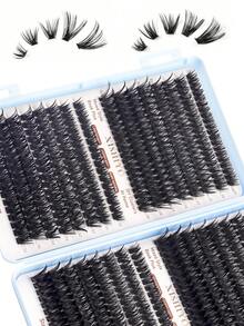 640/608pcs Eyelash Cluster Set DIY Eyelash Extension Kit Mixed 10-16mm Individual Eyelashes, Includes Eyelash Glue And Sealer, Eyelash Tweezers, Eyelash Brush, Fluffy Individual False Eyelashes Set, D-Curl Eyelash Clusters, DIY Eyelash Extension Kit, Waterproof Eyelash Glue, Eyelash Applicator, Dense False Eyelashes Set - Multicolor - View 6