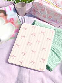 1 buah Casing Pelindung Tablet Motif Pita Garis-garis Merah Muda, Kompatibel dengan iPad 10.2 Inch Pro 11 2021/2020/Generasi ke-10/Mini4/5/6, Kompatibel dengan Galaxy Tab A8 10.5 Inch 2022, Matepad 10.4/Tab/, Dilengkapi Slot Pena, Tahan Guncangan, dan Pelindung Tablet dengan Stand. - MultiWarna - View 4