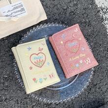 牛仔蝴蝶短款女用三折INS錢包 大容量零錢包 - 彩色 - 查看 8