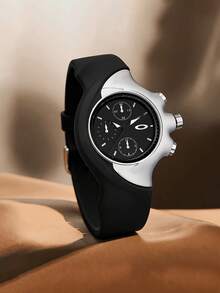 Reloj de Marca Premium: Diseño de Ojo de Demonio, Estilo Falso de Tres Ojos, Reloj de Cuarzo de Lujo, Estilo Retro de Moda, Adecuado para Hombres, Reloj de Negocios de Moda para Hombres, Regalo Perfecto para Vacaciones y Cumpleaños - Oro rosa - Ver 5