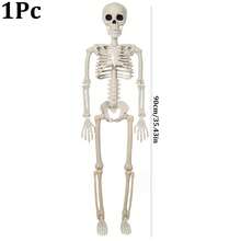 1Pc/10Pcs 35in Halloween Skeleton Decoration Plastic Poseable Skeleton Prop For Haunted House Party Home Decor - Multicolor - View 12