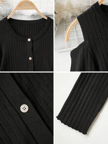 2026 Hot Girl Style Off-Shoulder Knitted Cardigan, Elastic Knit Fabric Slimming Cardigan For Women 18-35 Years Old Black - Black - View 11