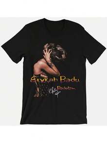 Men's Graphic T-Shirt - Classic Album Cover Portrait - Unisex T-Shirt - Comfortable Casual Shirt For Everyday Wear - Ideal Gift For R&B Enthusiasts, Music Lover Clothing - 黑色 - 查看 2