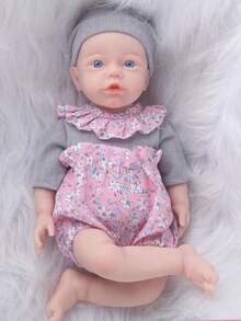 DOLL MEET 13英吋Bettie純色矽膠重生娃娃，開口設計，手工製作逼真新生女嬰，仿真膚色，收藏級兒童禮物，符合人體構造 - 彩色 - 查看 2