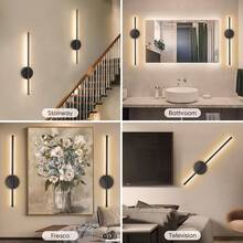 2pcs Rechargeable Wall Lights, Plug And Play, No Complex Installation, Wireless LED Wall Lights With Remote Dimming, Suitable For Bedroom, Stairs, Indoor, Kitchen, Balcony, Closet Home Decor Lighting - 50cm - View 11