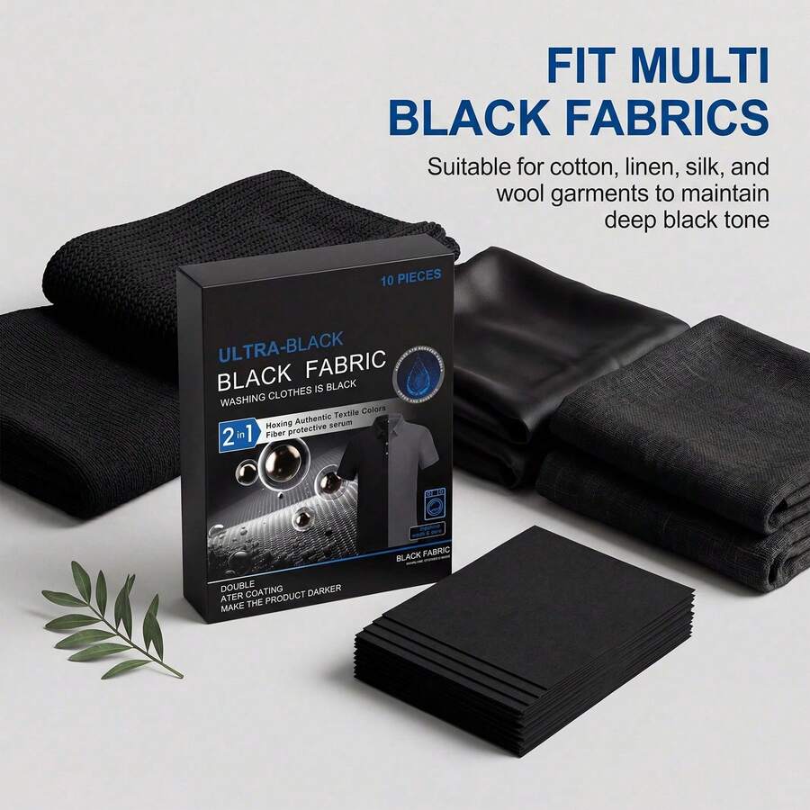 Clothing Blackening Sheets, Daily Color Care & Renewal, Gentle Wash & Color Fixing Agent For Multiple Black Fabrics, Restores Deep Texture - A - View 1