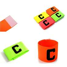 2Pcs Football Captain Armbands, Durable American Football Captain Armbands, Adjustable Elastic Nylon Band With Letter C, Suitable For Football Training And Matches - Classic C-shaped Armband - View 1