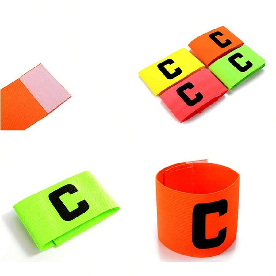 2Pcs Football Captain Armbands, Durable American Football Captain Armbands, Adjustable Elastic Nylon Band With Letter C, Suitable For Football Training And Matches - Classic C-shaped Armband - View 1