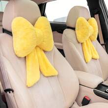 2 Pcs Car Neck Pillow Plush Bow Headrest Pillow Pink Leopard Seat Neck Support Accessories For Driving Travel - Pink - View 22