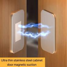 1/2 Set No-Drill Stainless Steel Cabinet Magnetic Catch, Ultra-Thin Strong Magnetic Drawer Invisible Door Magnet, Wardrobe Sliding Door Magnetic Latch - Magnetic Door Latch - View 3