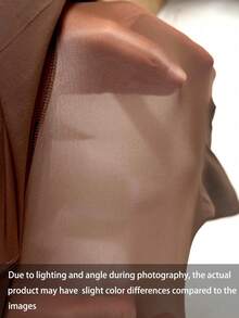 1 Pair Coffee Brown Opaque Tights, High Waist High Elasticity Base Layer Pantyhose, Women's Comfortable Basic Style - Coffee Brown - View 4