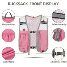 Lightweight 5L Hydration Running Backpack, Water Bladder Backpack, Breathable Large Capacity Outdoor Cycling Backpack, Lightweight Running Backpack - New Pink 500ml Water Bottle - View 7