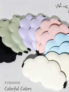 1pc/10pcs Cute Cloud Shaped Sleep Mask, Soft Smooth Light-Blocking Eye Mask With Adjustable Strap, Lightweight Comfortable Travel Nap Bedroom Rest Eye Shade, Multi-Color Macaron Solid Color Portable Sleep Aid Mask, Suitable For Women And Girls Daily Use - Multiple Styles - View 3